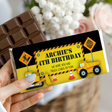 Trucks and Diggers Birthday Personalised Chocolate Bars
