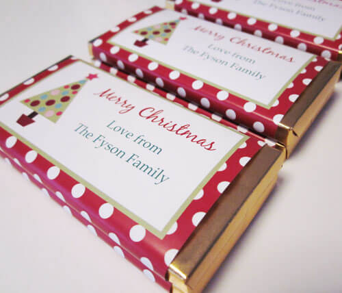 Personalised Christmas Chocolate Bars - Tree Design