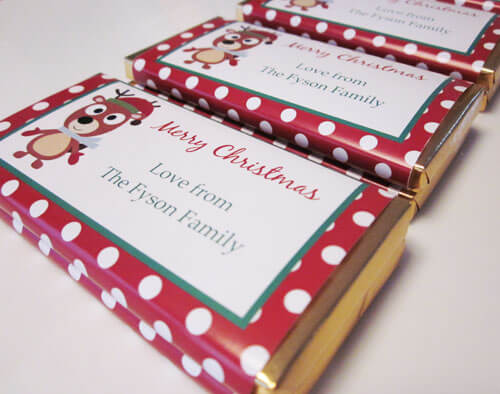 Personalised Christmas Chocolate Bars –  Rudolf Design