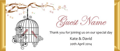 Personalised Chocolate Bar Favours - Birdcage