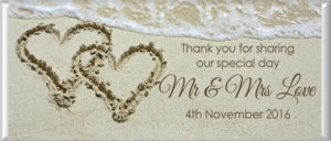 Hearts In Sand Personalised Chocolate Bar Favors