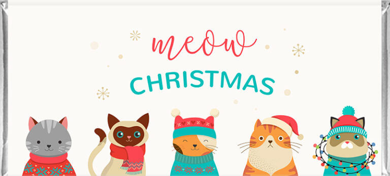 Christmas Chocolate Bar Favours – Christmas Cats