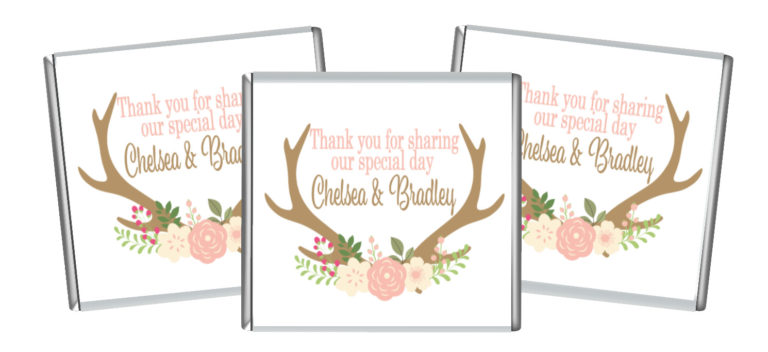 Rustic Floral Antlers Petite Chocolate Favours
