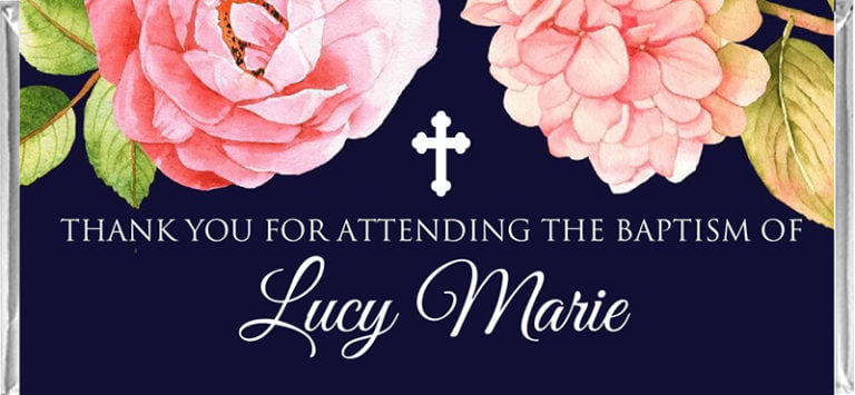 Personalised Chocolates - Navy & Blush Floral Cross