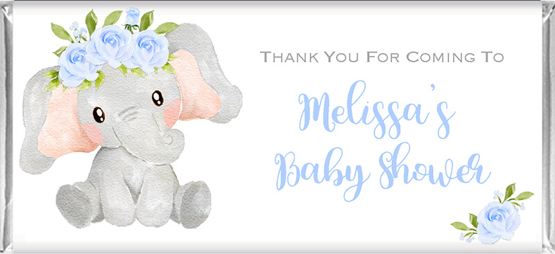 personalised chocolates,favours,elephant baby shower,personalised floral favours