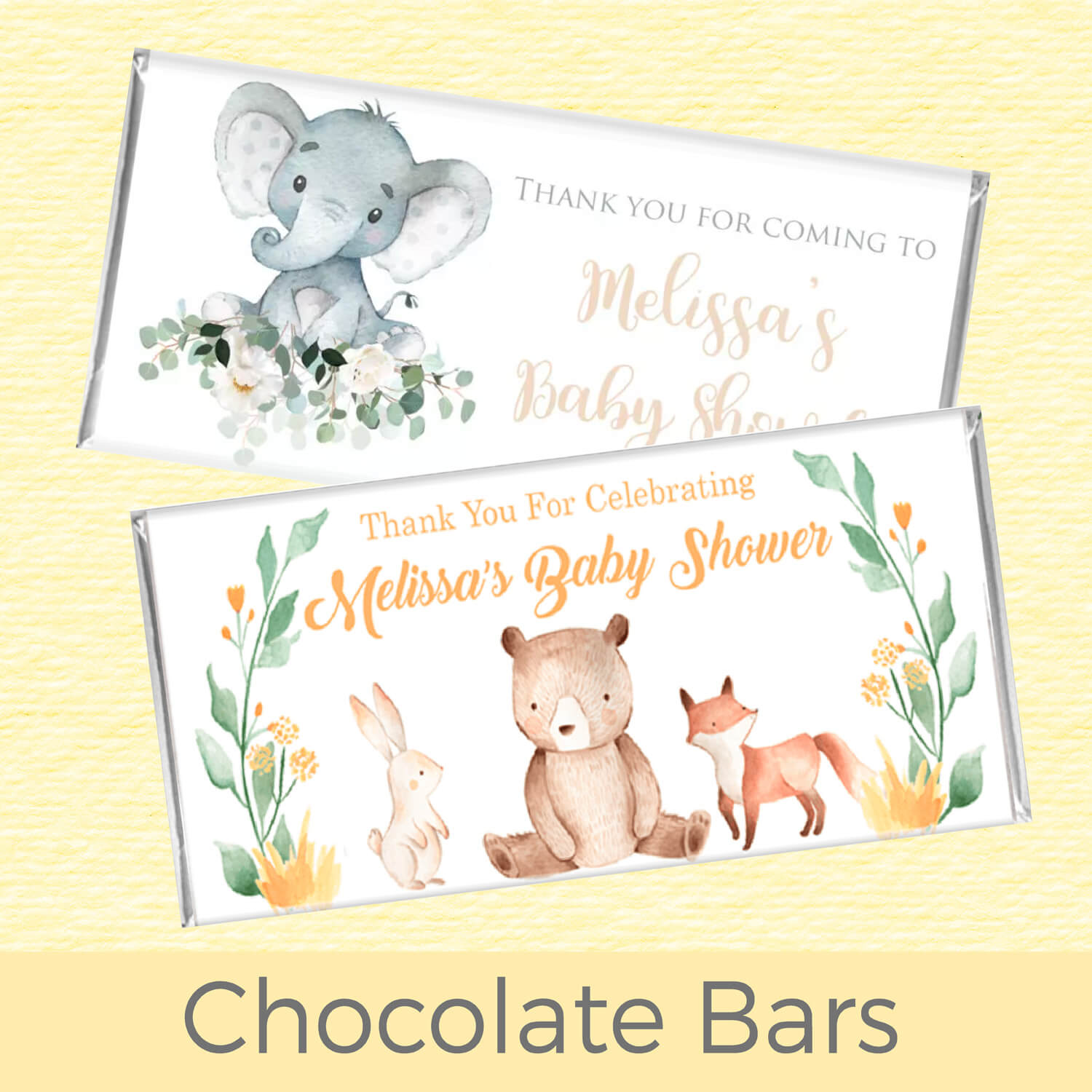 Baby Shower Chocolate Bars