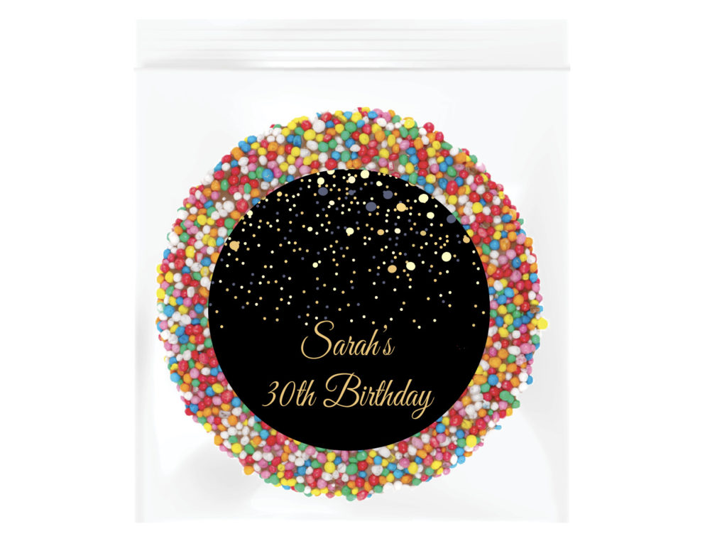 Black & Gold Confetti Personalised Giant Freckle
