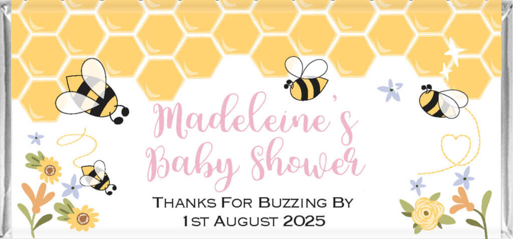 personalised chocolates,favours,elephant baby shower,personalised floral favours,mummy to bee,bumble bee baby shower,bee baby shower
