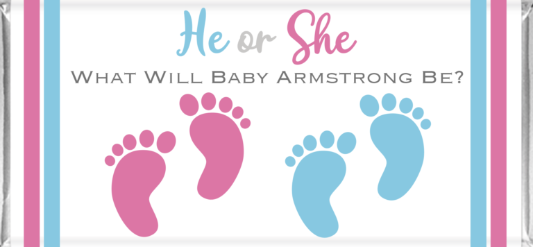 Custom Gender Reveal Chocolates - Baby Feet
