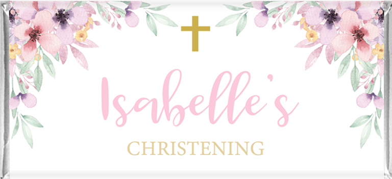 Sweet Florals & Gold Cross Personalised Chocolates