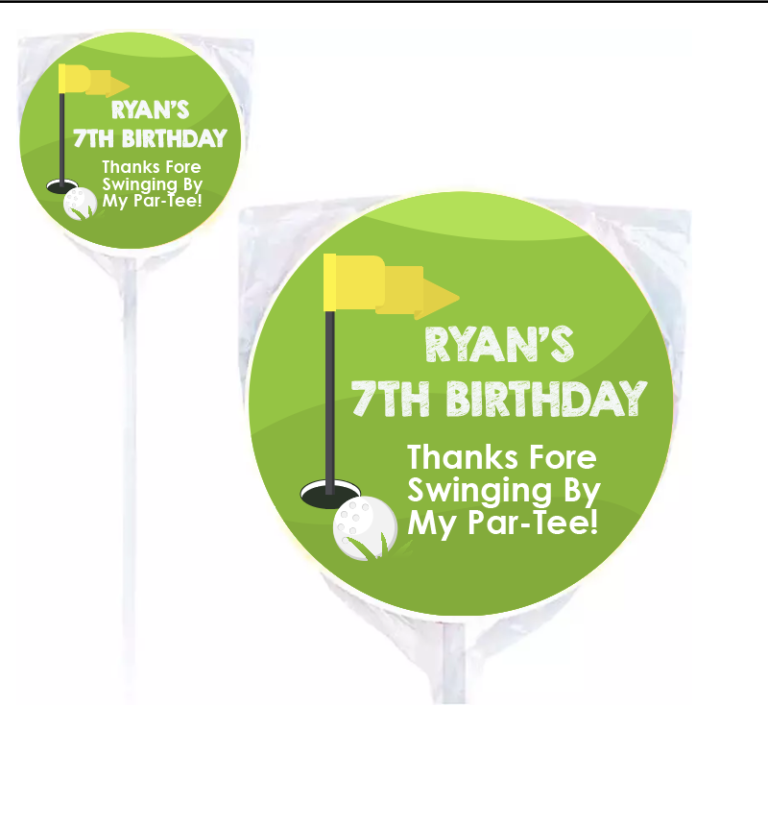 Golf Par-Tee Personalised Lollipops