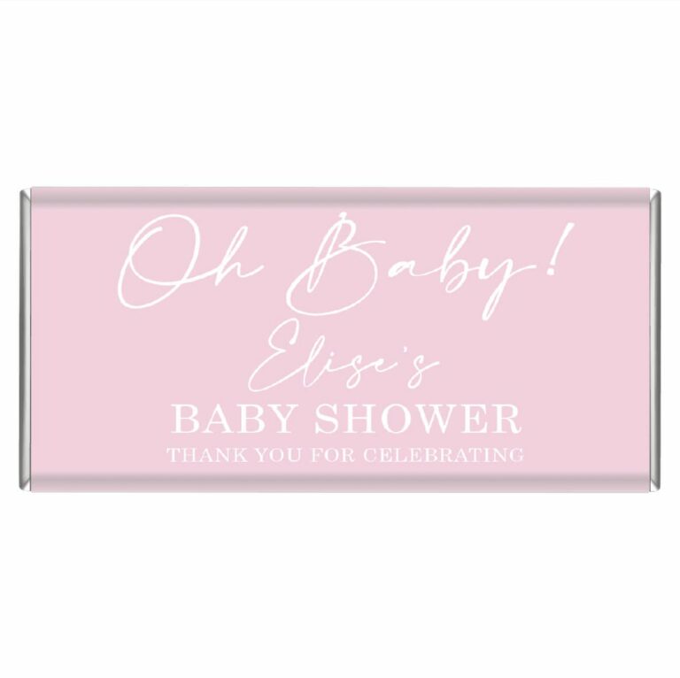 Oh Baby Pastel Pink Personalised Chocolate Bars