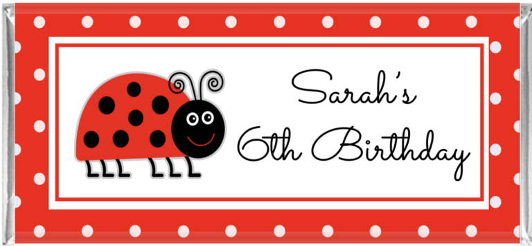Red Lady Bug Personalised Chocolate Bars