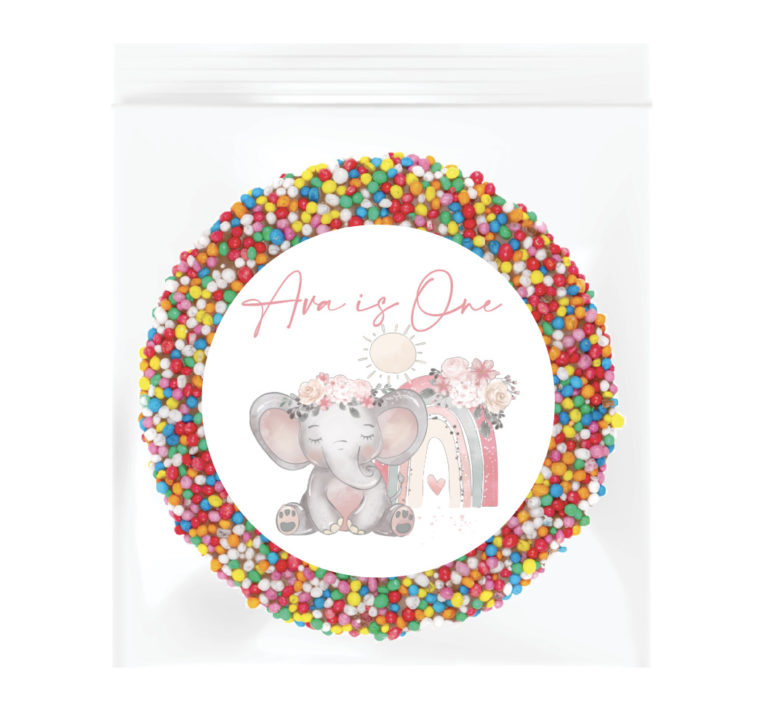 Pink Elephant & Rainbow Personalised Giant Speckles