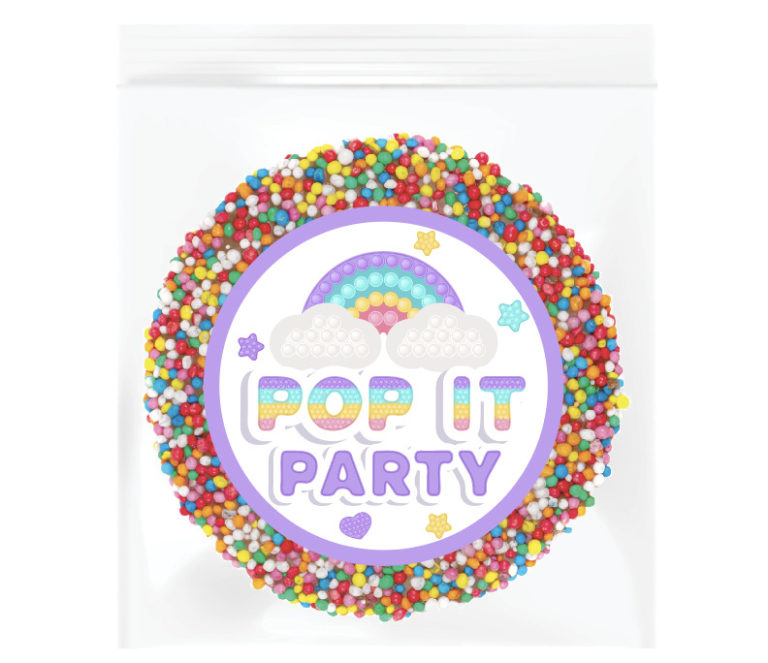 Pop It Party Theme Personalised Giant Chocolate Freckle