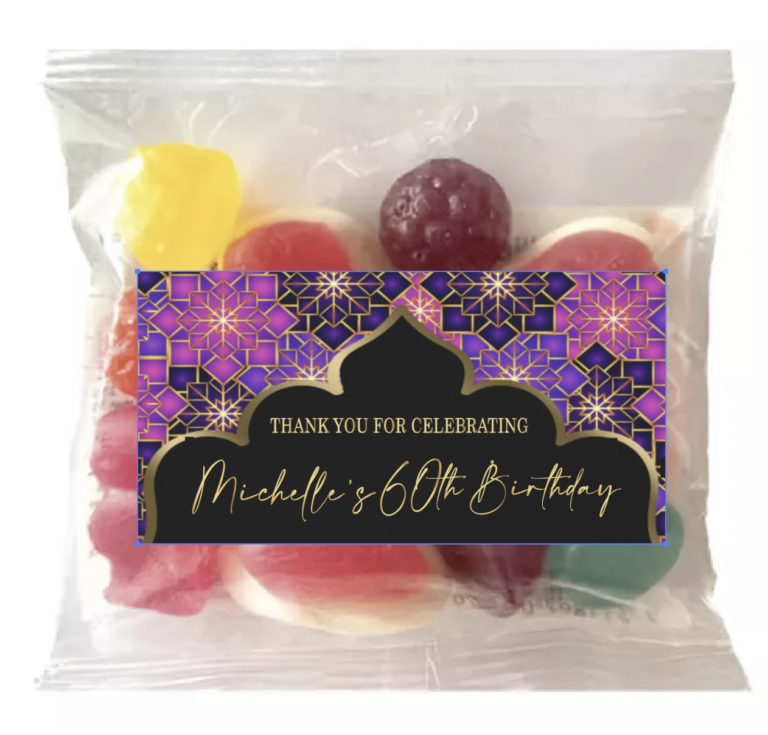 Arabian Nights Theme Personalised Lolly Bags