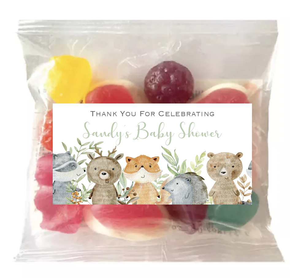 Watercolour Woodlands Cuties Theme Lolly Bags