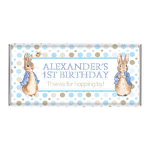 peter rabbit personalised chocolate bar favours