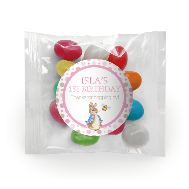 Pink Peter Rabbit Theme Mini Jelly Bean Bags