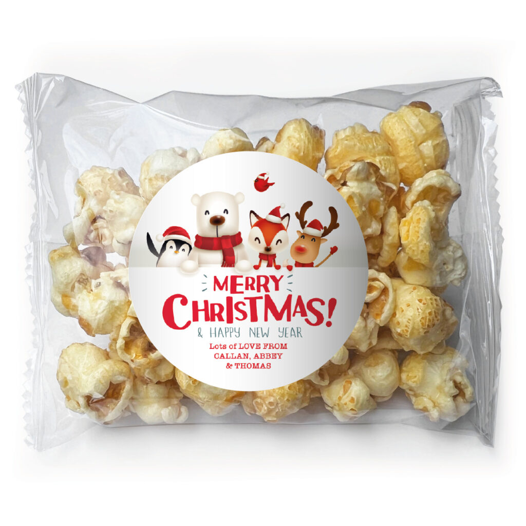 christmas cuties personalised popcorn bags