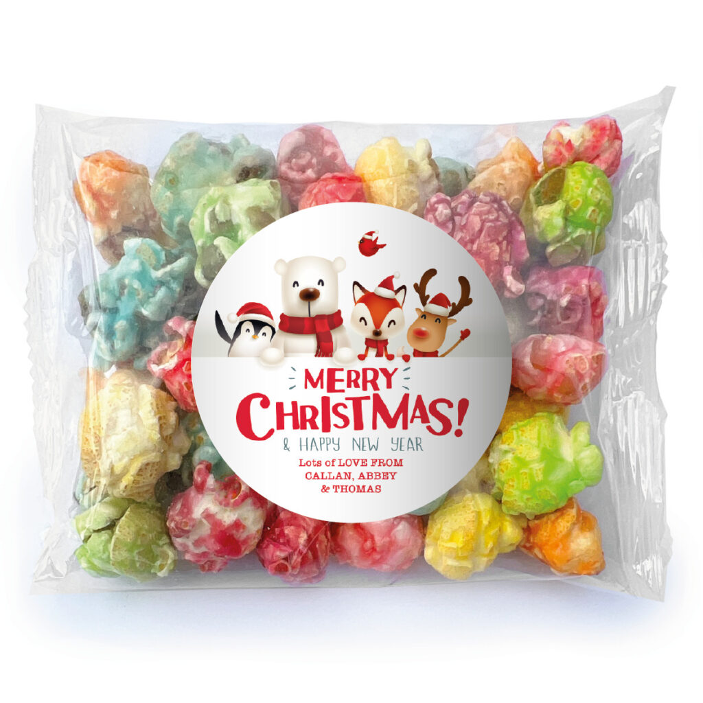 christmas cuties personalised rainbow popcorn