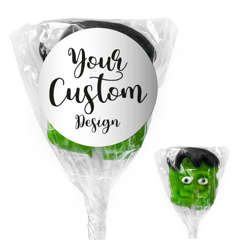 favour perfect favor lolly with custom label frankenstein