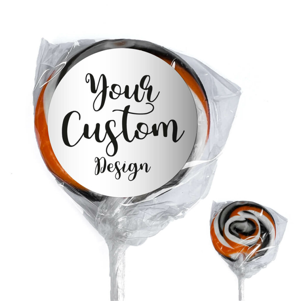 favour perfect favor lolly with custom label orange