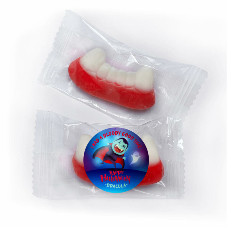 Bloody Halloween Personalised Vampire Fangs Gummy Lollies