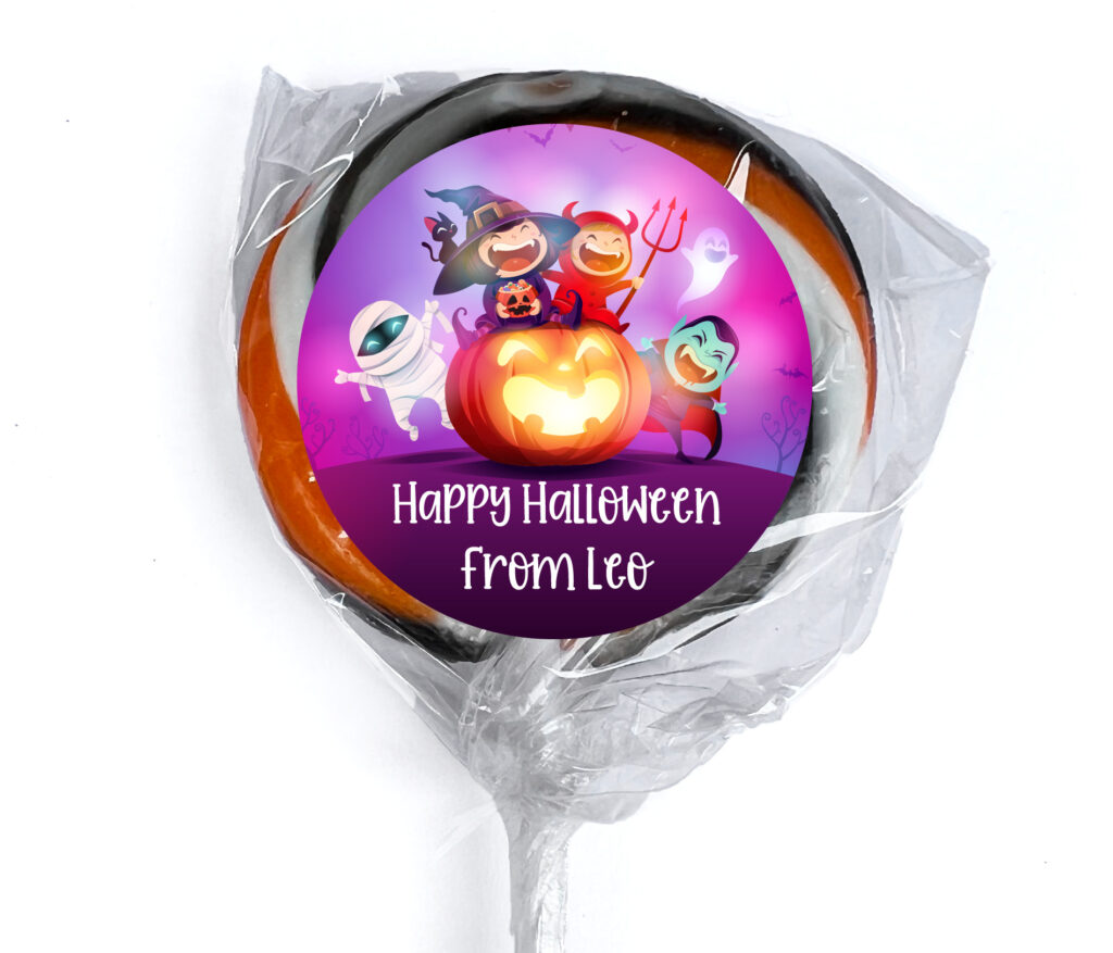 spooky halloween personalised lollipops
