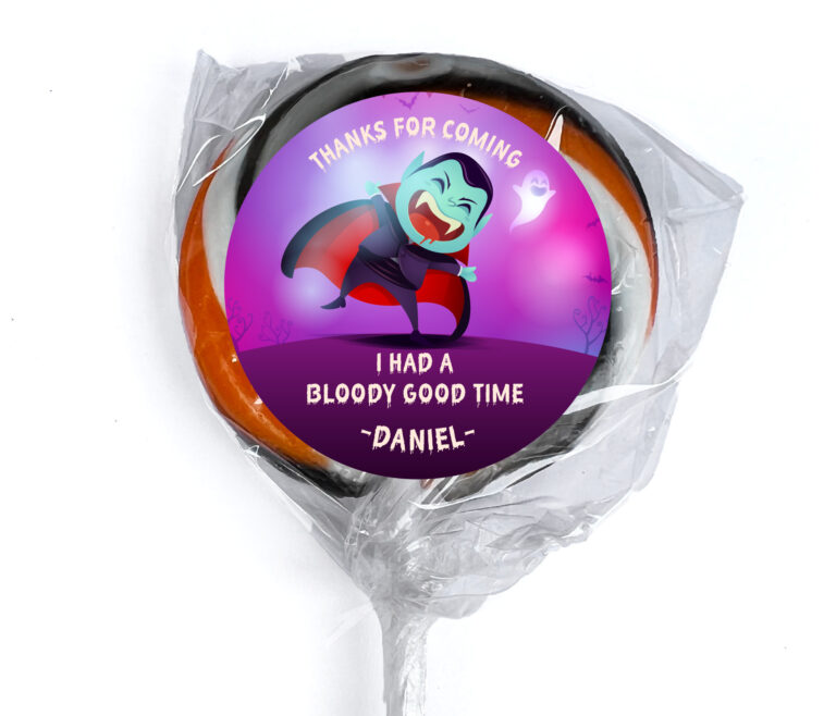 Bloody Purple Halloween Personalised Lollipops