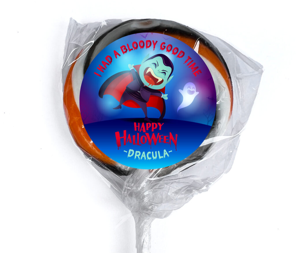 bloody halloween personalised lollipops