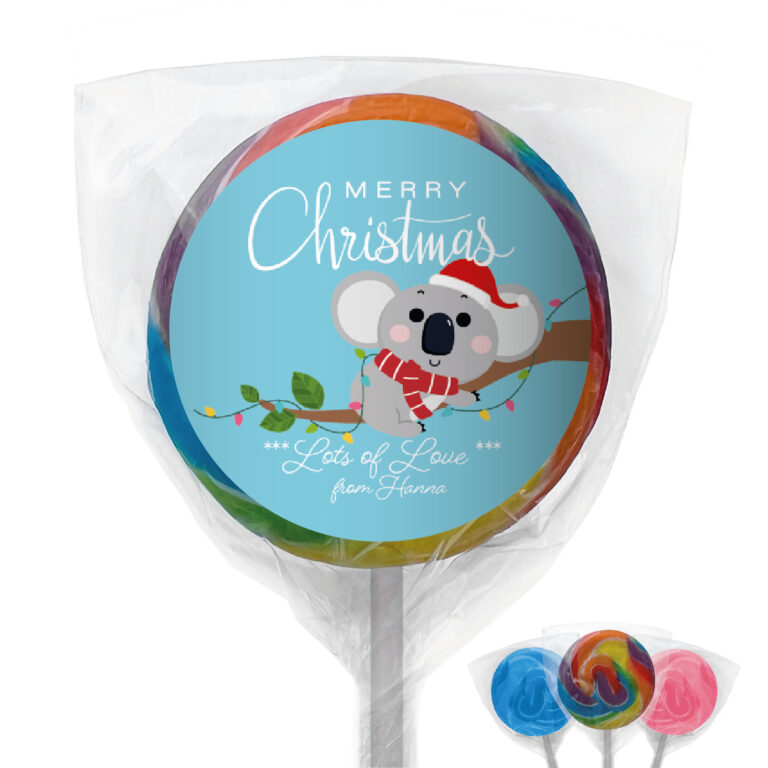 Christmas Koala Cutie Personalised Lollipops
