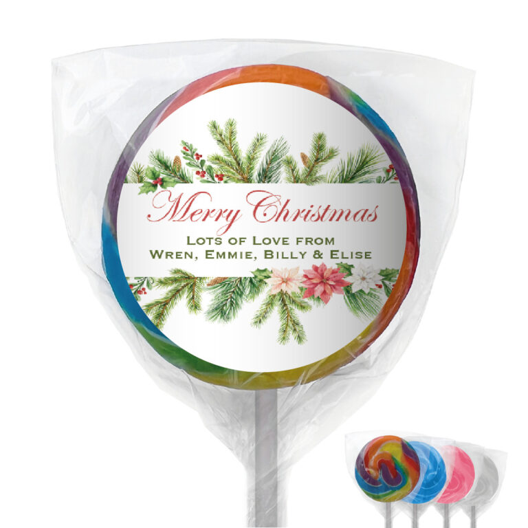 Watercolour Christmas Personalised Lollipops