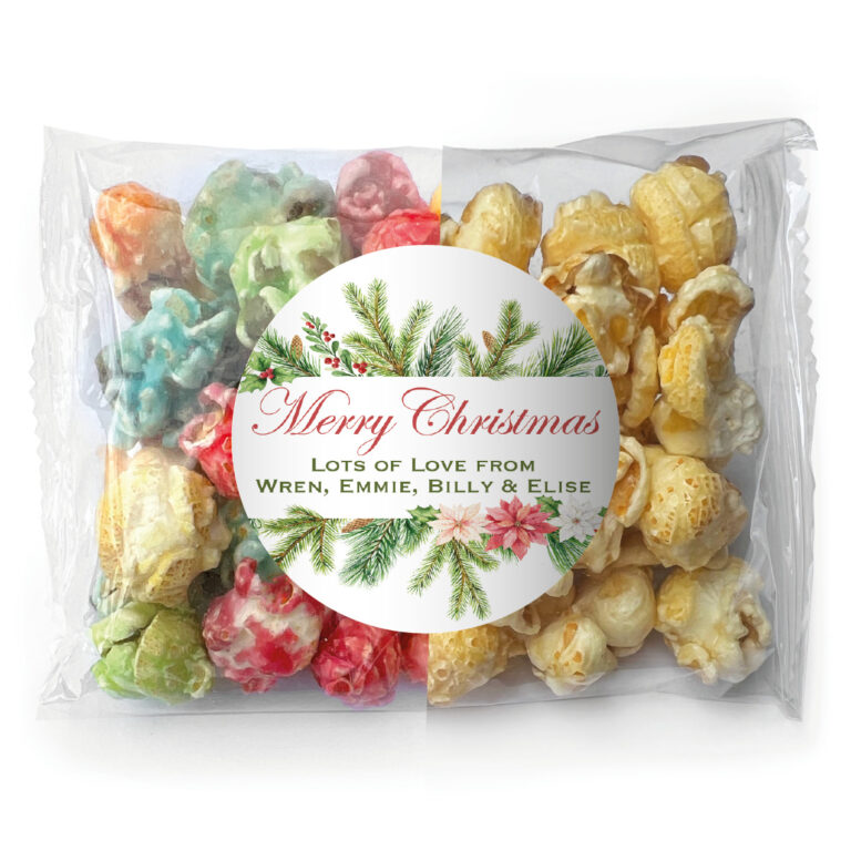 Watercolour Christmas Personalised Popcorn Bags