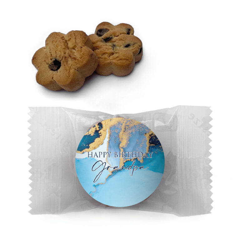 Blue & Gold Marble Personalised Mini Cookies