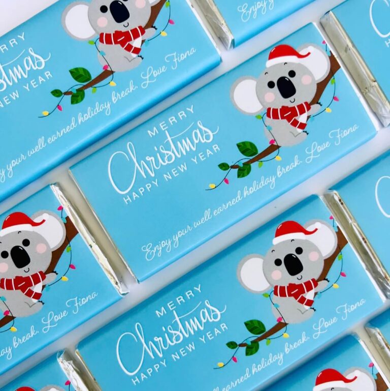 Christmas Koala Cutie Personalised Chocolate Bars