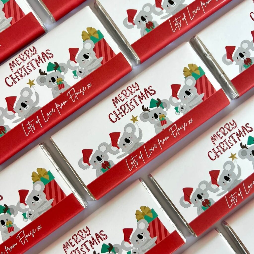 christmas koalas custom chocolates