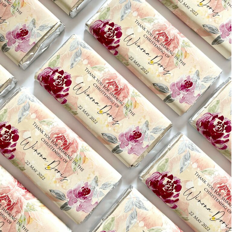 Sweet Watercolour Florals Personalised Chocolate Bars