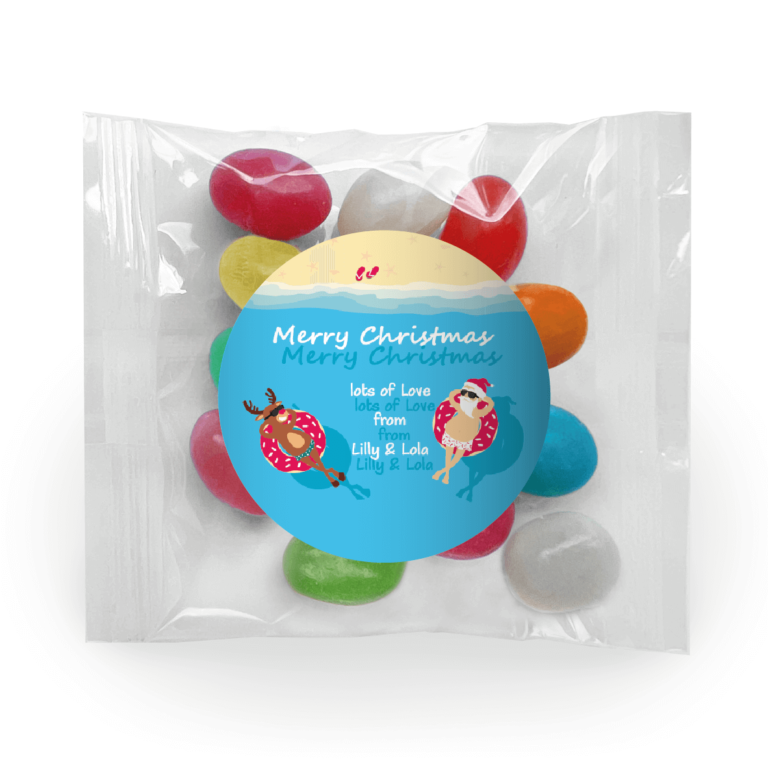 Summer Santa Personalised Mini Jelly Bean Bags