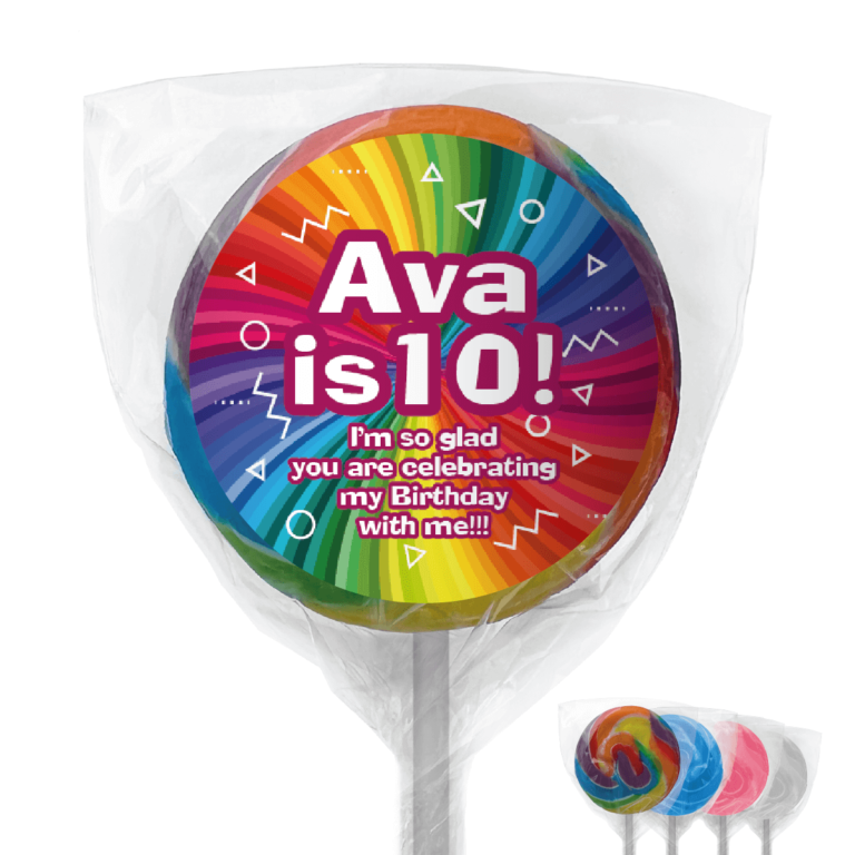 Rainbow Rays Personalised Lollipops