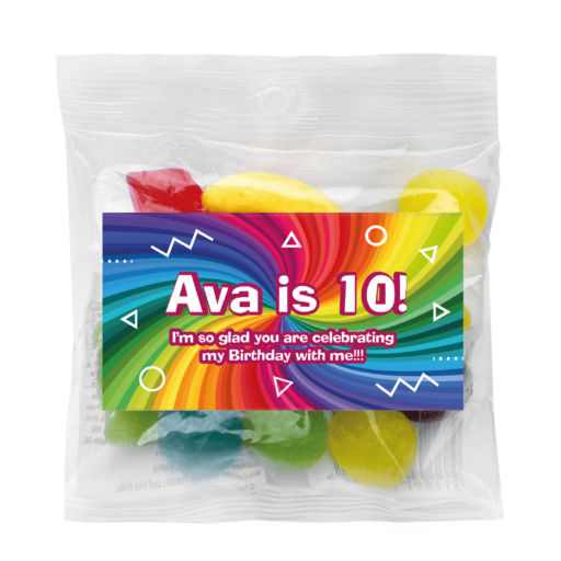 Rainbow Rays Personalised Lolly Bags Favour Perfect