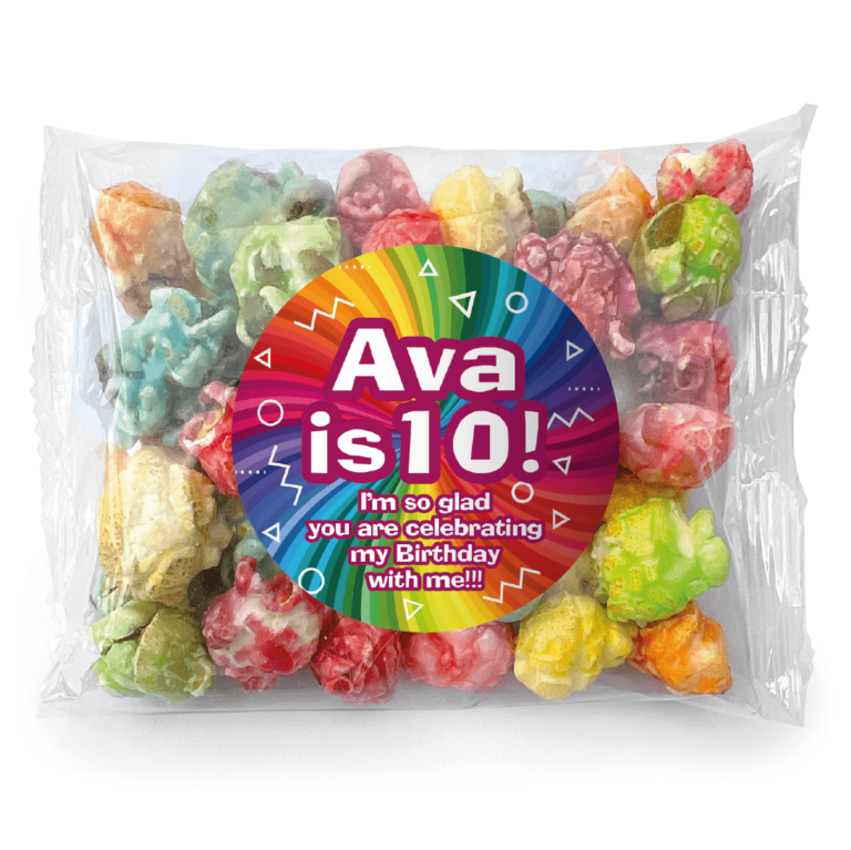 Rainbow Rays Personalised Popcorn Bags