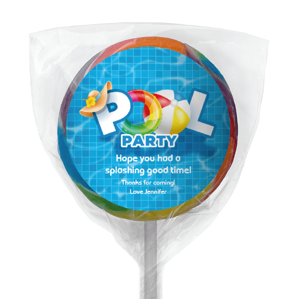 favour perfect favor pool party lollipop rainbow