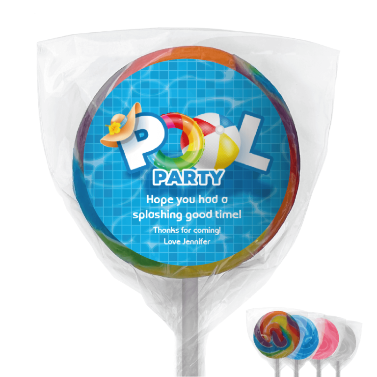 Pool Party Personalised Lollipops