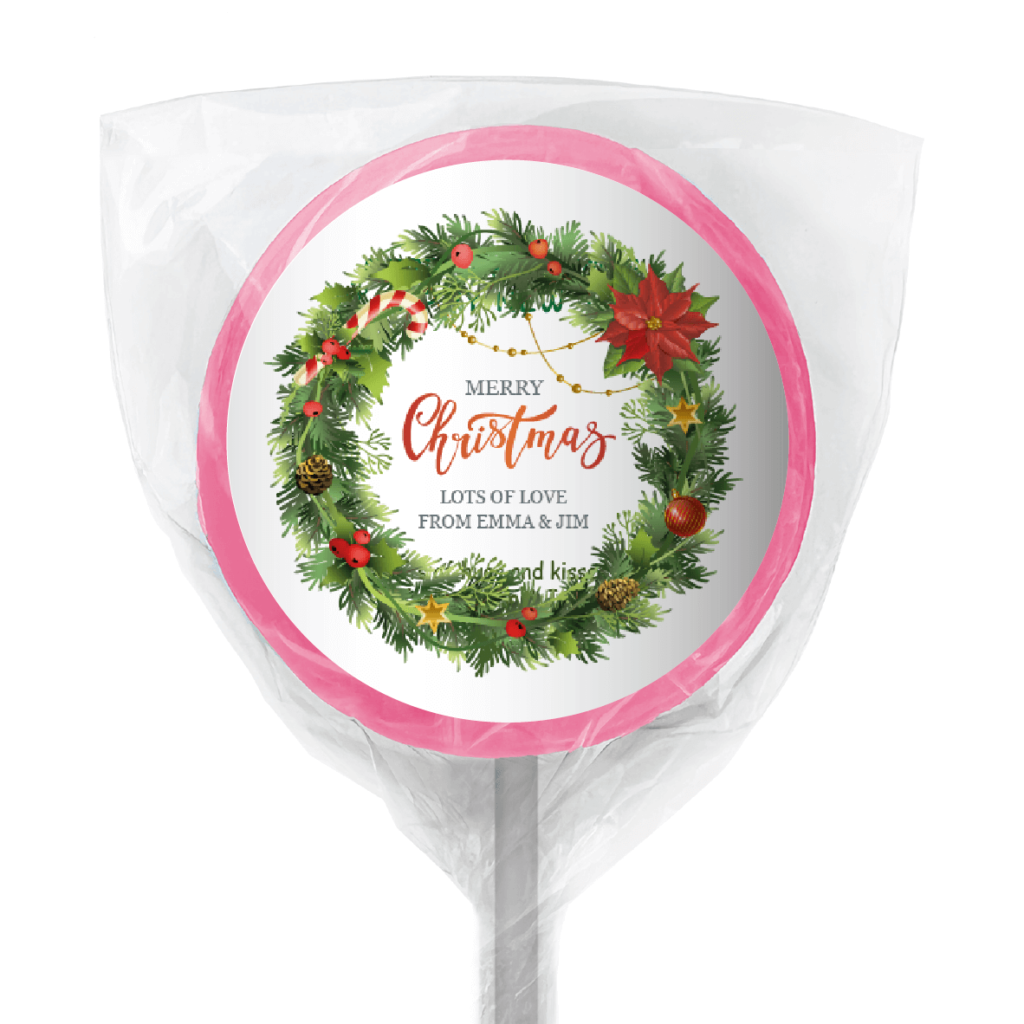 favour perfect favor xmas greenery lollipop pink