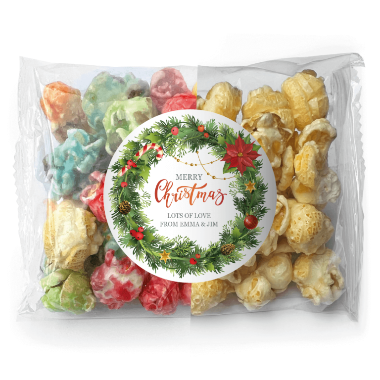Christmas Wreath Personalised Popcorn Bags