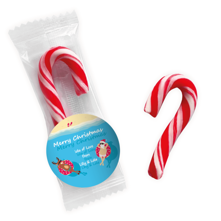 Summer Santa Personalised Mini Candy Canes