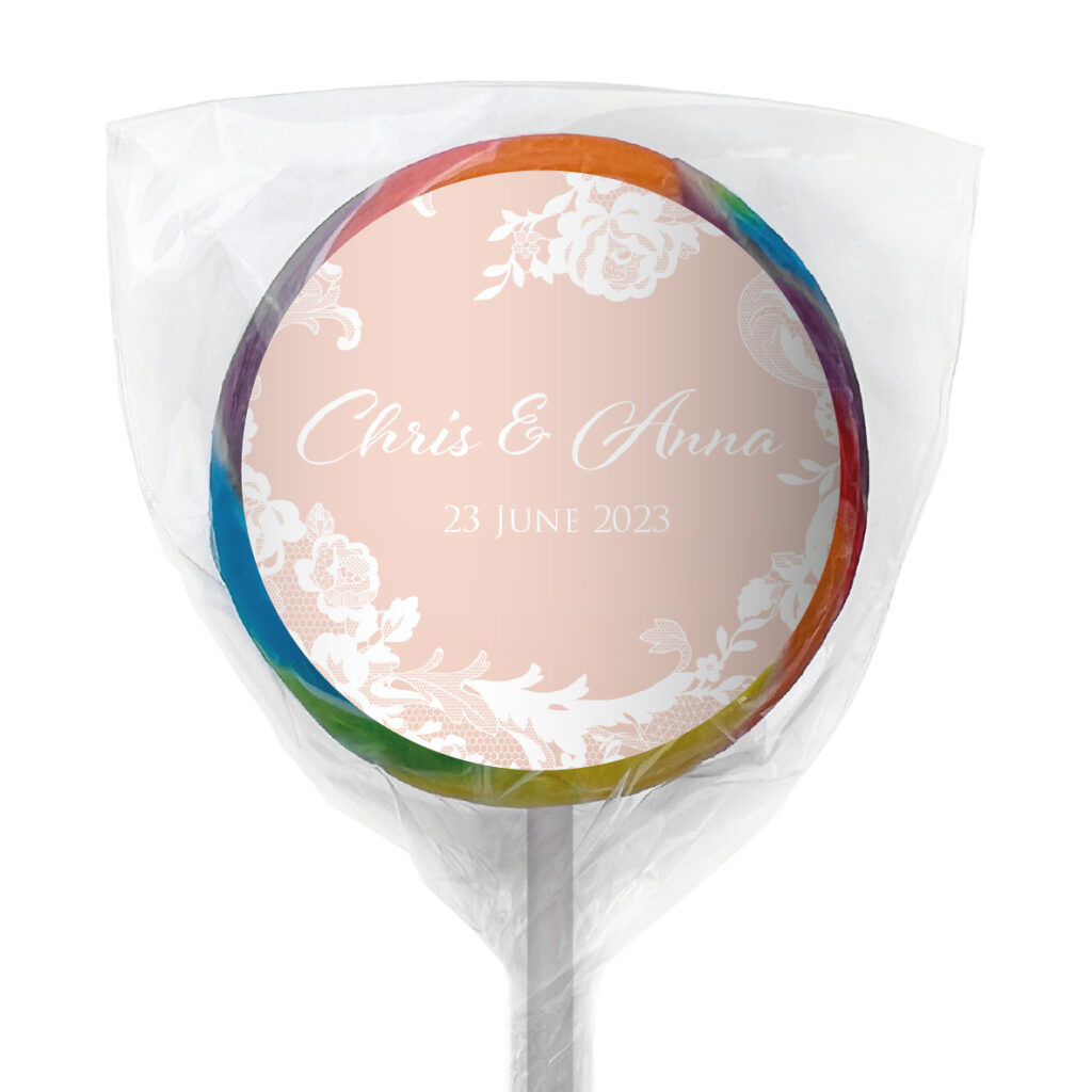 favour perfect favor wedding rose lace lollipop rainbow