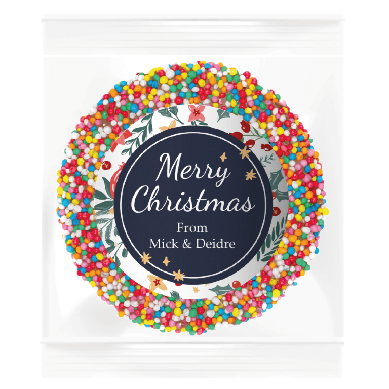 Christmas Florals Personalised Giant Chocolate Speckles