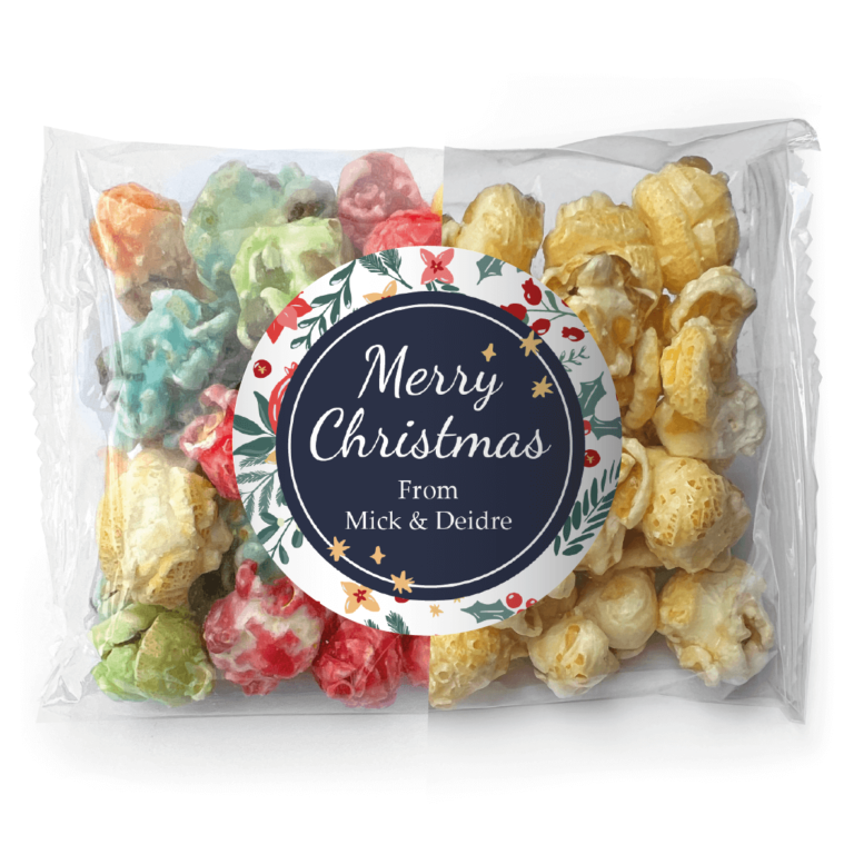 Christmas Florals Personalised Popcorn Bags